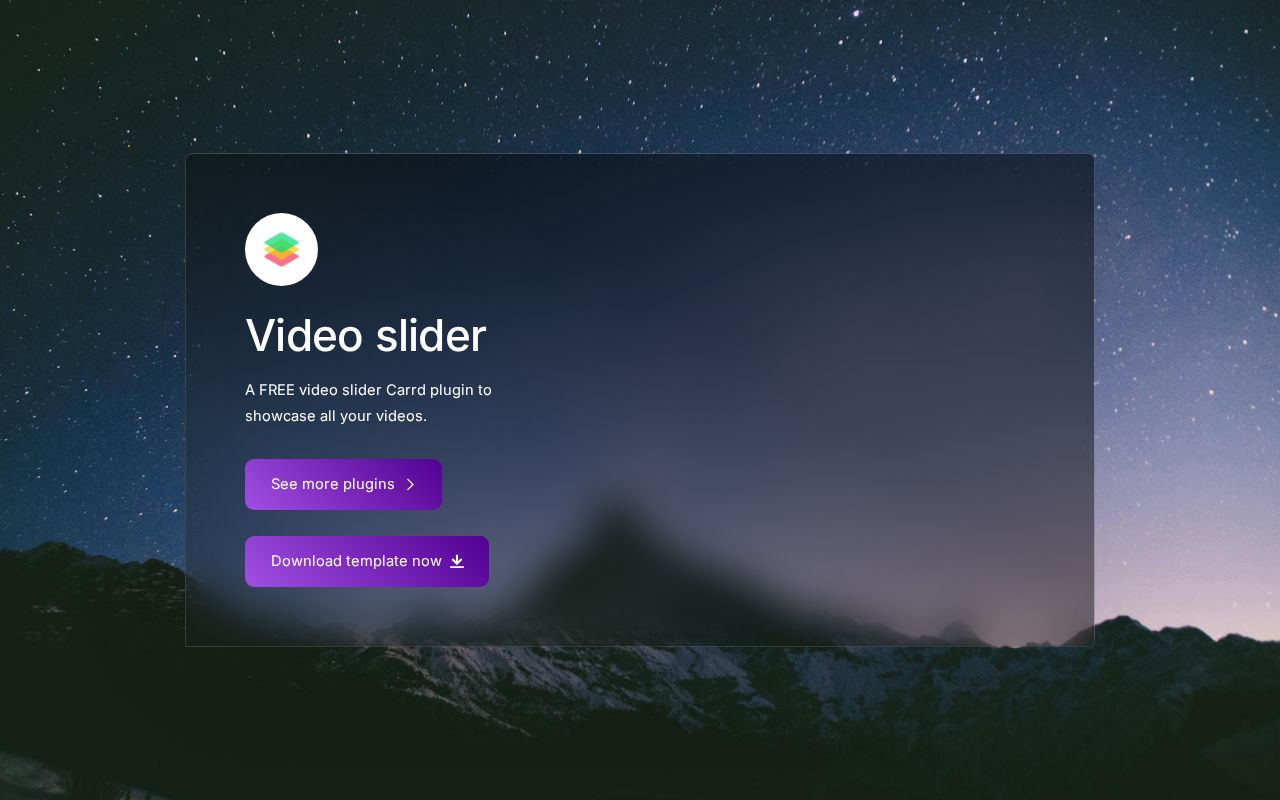 I made a video slider plugin for Carrd logo